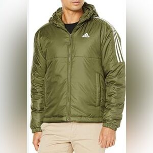 Adidas Men’s Green Core Insulated Hooded Jacket, Size Medium